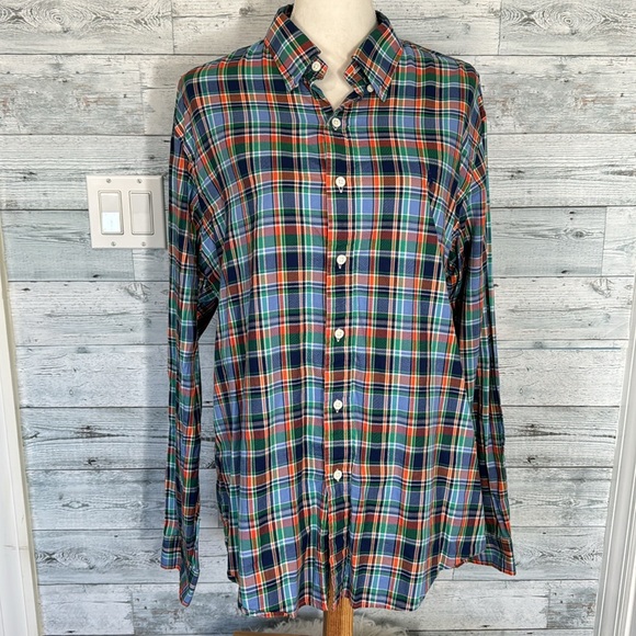 POLO RALPH LAUREN MEN’S PLAID LONG SHAVE BUTTON DOWN SHIRT SLIM FIT - Picture 2 of 8